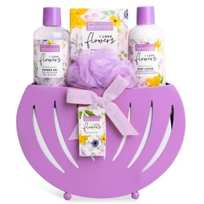 Set 4 produse cosmetice I love Flowers, IDC Institute 44052, purple, 600 ml