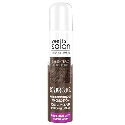 Spray Camuflare Radacini, S.O.S., pentru par Castaniu inchis, Venita, 75ml, Cool Brown