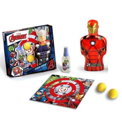 Set Avengers Infinity War, Iron Man, 2537, cu Apa de toaleta 90ml, Figurina 2in1, Spumant de baie si Sampon 350ml, Jucarie Tintar si 2 bile