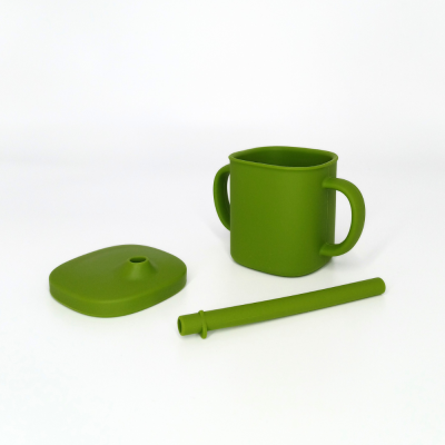Cana cu pai si capac din silicon, Coccorito, Green