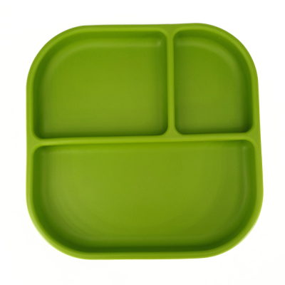 Farfurie patrata din silicon compartimentata, Coccorito, Green