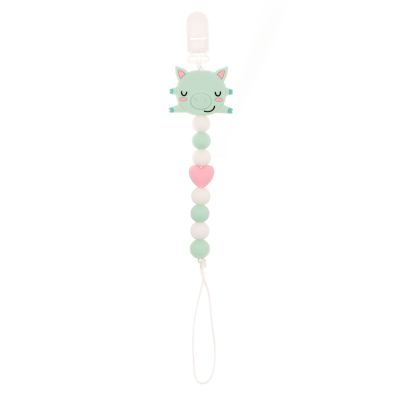 Colier pentru suzeta din silicon - Coccorito - Porc Teal