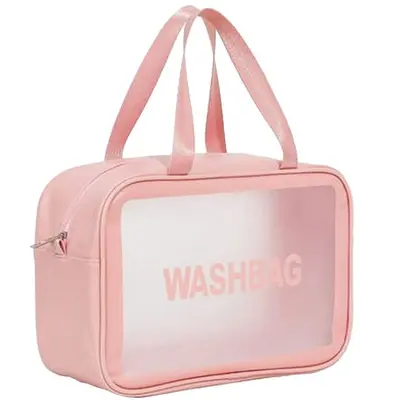 Gentuta cosmetica impermeabila, pentru femei, WashBag Top Choice 99328, roz