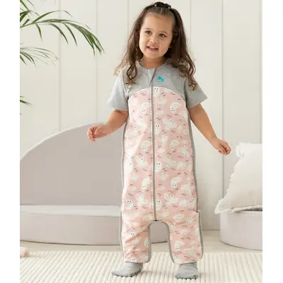Love to Dream, sac de dormit cu picioruse si maneca scurta, 1 TOG, 12-24 luni, Roz