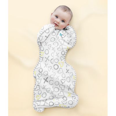 Love to Dream, sac de dormit pentru infasat Swaddle Up din bambus, 3.5-6kg, 0.2 TOG, White Kisses