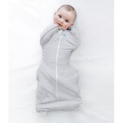 Love to Dream, sac de dormit pentru infasat Swaddle Up din bambus, 3.5-6kg, 1 TOG, Grey Dot