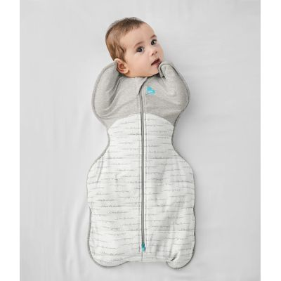 Love to Dream sac de dormit pentru infasat Swaddle Up, alb - gri, M, 6-8.5kg, 2.5 TOG