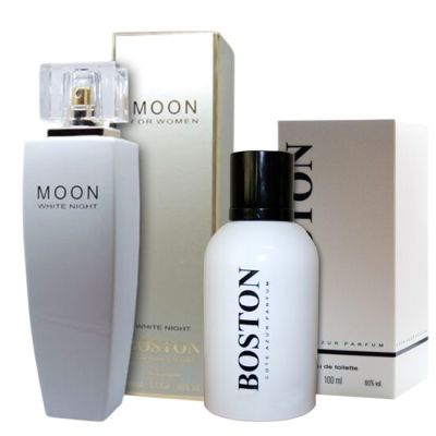 Pachet El si Ea - Apa de Parfum si toaleta Cote d'Azur Boston Moon White Night, 200 ml