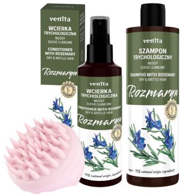 Pachet produse tricologice pt par cu extract de rozmarin, lotiune, sampon si instrument de masaj