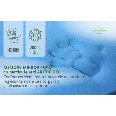 Topper pat copii 2-8 ani 140x70x10 cm Spuma Memory cu particule Arctic Gel, Lana si Jacquard - ASC302810