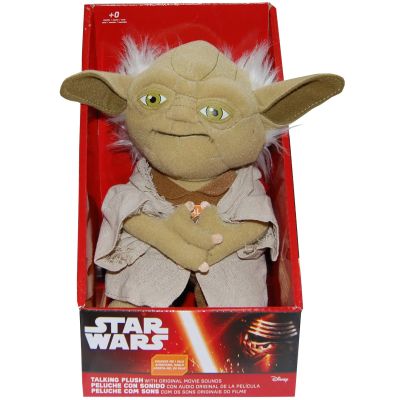 Jucarie vorbitoare din plus si material textil, Star Wars Yoda, 21 cm