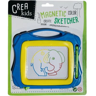 Tablita magnetica mini pentru desenat, 16 x 14 cm, albastru/galben