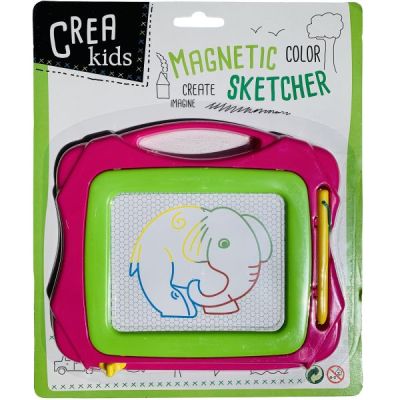 Tablita magnetica mini pentru desenat, 16 x 14 cm, fucsia/verde