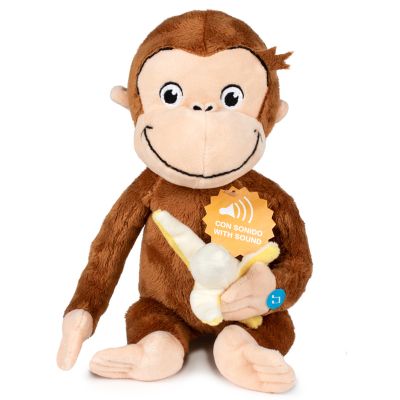 Jucarie din plus cu sunete Curious George cu banana, 24 cm