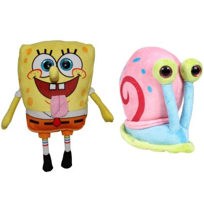 Set 2 jucarii din plus SpongeBob 16 cm si Gary 15.5 cm