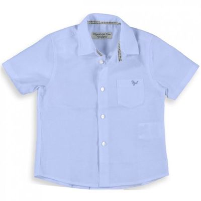 Camasa bleu din in cu maneci scurte (3118), 3 ani / 98 cm