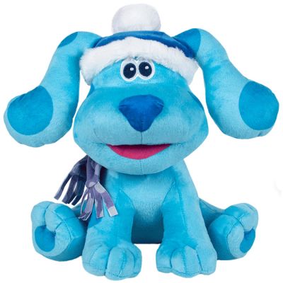 Jucarie din plus Blue cu fes si fular, Ghicitorile lui Blue si Tu!, 23 cm