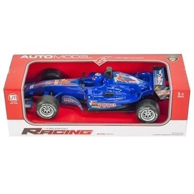 Masina albastra de curse, scara 1:18, 26 cm