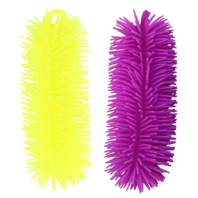 Set 2 viermi din silicon moale, Galben/Mov, 20 cm