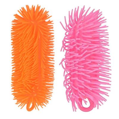 Set 2 viermi din silicon moale, Portocaliu/Fuchsia, 20 cm