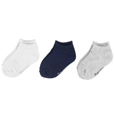 Set 3 perechi sosete scurte (10282), Alb/Bleumarin/Gri, 33-35