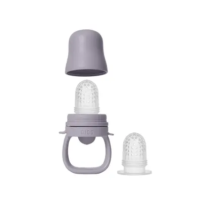 Bibs - dispozitiv de hranire baby feeder cu 2 tetine din silicon, fossil grey bbb4350303