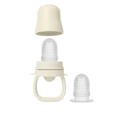 Bibs - dispozitiv de hranire baby feeder cu 2 tetine din silicon, ivory bbb4350216