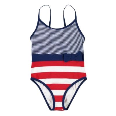 Costum de baie intreg (3755), Bleumarin/Rosu/Alb, 8 ani, 128 cm