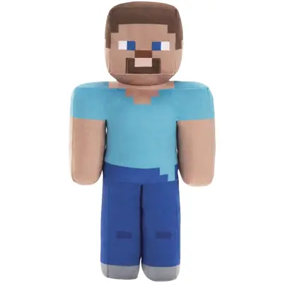 Jucarie din plus Steve cu detalii brodate, Minecraft, 34 cm