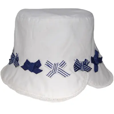 Palarie alba cu fundite (10268), 7x23 cm / 46 cm