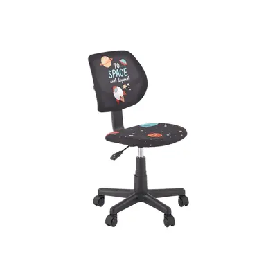 Scaun birou copii hm bingo, stofa, baza polipropilena, inaltime reglabila, rotatie 360&deg;, 70 kg, negru drm10549