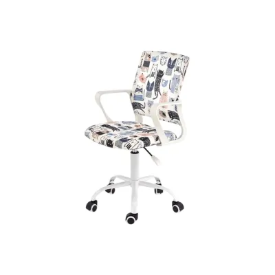 Scaun birou copii HM Oris, stofa, baza metalica, inaltime reglabila, rotatie 360°,100 kg, multicolor DRM10547