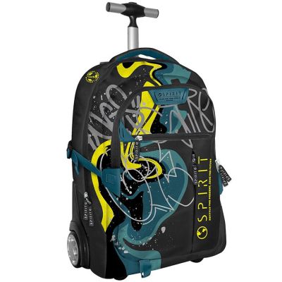 Troler Spirit Pattern Graffiti, Negru/Galben, 55x35x25 cm