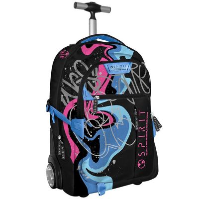 Troler Spirit Pattern Graffiti Negru/Roz, 55x35x25 cm