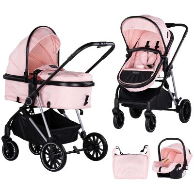 Carucior chipolino aura 3 in 1 pink marshmallow hubst-kkaur02506pm