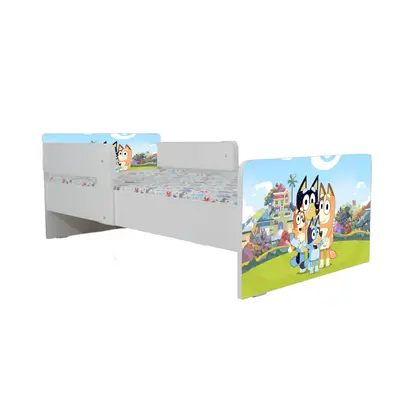 Pat Bluey, Cu Dubla Protectie, cu Saltea SafeNest 160x80 Cm, 2-12 Ani  Ptv7991