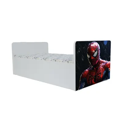 Pat baieti Spiderman Gama Nani, cu Saltea SafeNest 140x70 Cm, 2-8 Ani  Ptv8338