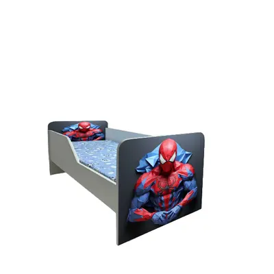 Pat baieti Spiderman 8 Gama Sleepy, cu Saltea SafeNest 130x60 Cm, 2-6 Ani  Ptv7606