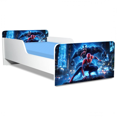 Pat baieti Spiderman Venom Gama Creativ, cu Saltea SafeNest 140x70 Cm, 2-8 Ani  Ptv8244