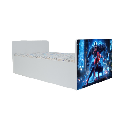 Pat baieti Spiderman Venom Gama Nani, cu Saltea SafeNest 130x60 Cm, 2-6 Ani  Ptv8328