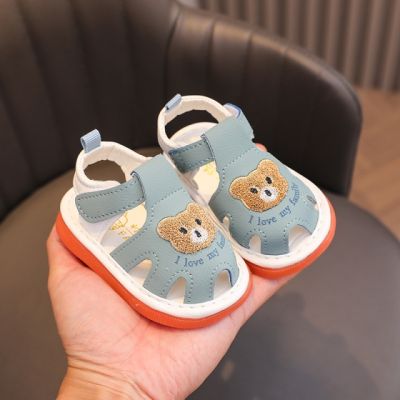 Sandalute bleu cu piuitoare - bear family md2025su13-1-sa45