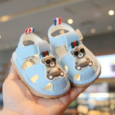 Sandalute bleu cu piuitoare - cool bear md2025su18-3-bo1