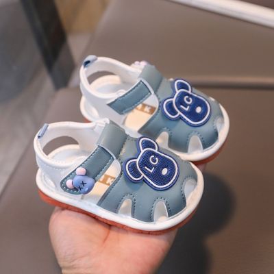Sandalute bleu cu piuitoare - ursulet lc mb2025su08-1-s1