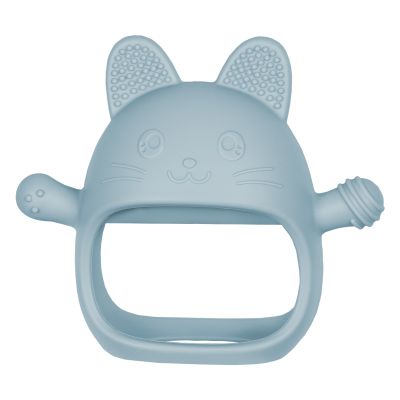 Jucarie pentru dentitie din silicon, Appekids, Manusa Kitty - Aqua Blue KRTAK276043