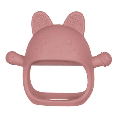 Jucarie pentru dentitie din silicon, Appekids, Manusa Kitty - Old Rose KRTAK276029