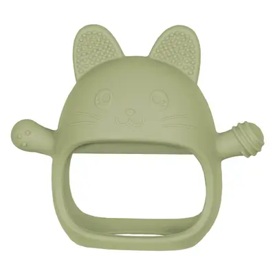 Jucarie pentru dentitie din silicon, Appekids, Manusa Kitty - Raw Green KRTAK276050