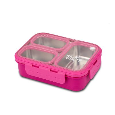 Recipient dreptunghiular pentru alimente bento din oțel inoxidabil "we care", magenta 800ml smb10-262-001