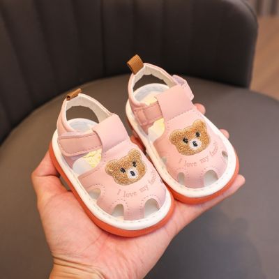 Sandalute roz cu piuitoare - bear family mb2025su13-4-sa45