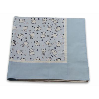 Paturica Baby Bear albastru, cu spate finet KDEPF80X80BBAB