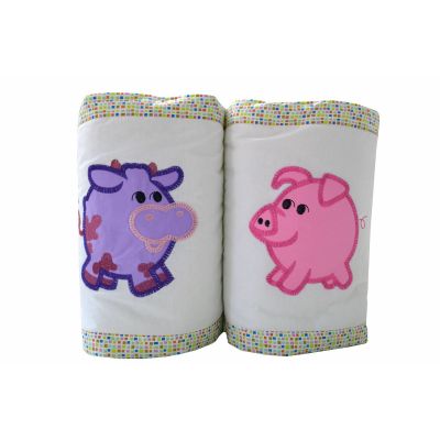 Set protectii patut Animale brodate, din bumbac KDESPBAB60